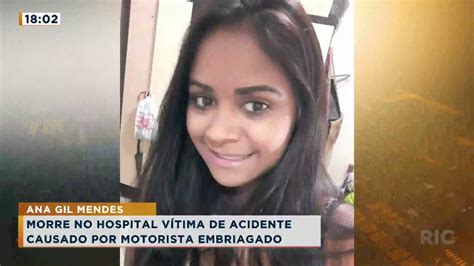 Morre no hospital vítima de acidente causado por motorista bêbado RIC