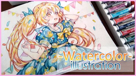 Watercolor Painting Timelapse Manga Girl Youtube