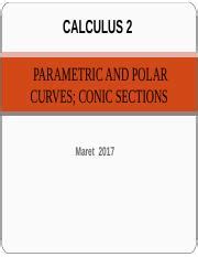 Chapter 10 PARAMETRIC AND POLAR CURVES CONIC SECTIONS Pdf CALCULUS 2