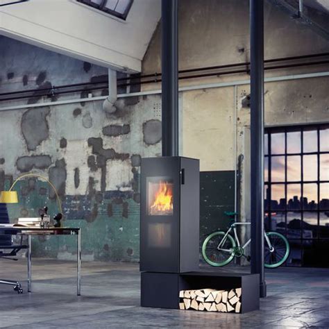 Holz Kaminofen Bionic Fire Studio Attika Feuer Ag Modern Stahl