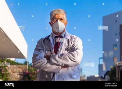 Latin Man Senior Doctor In A Mexican Hospital In Mexico City Or Latin