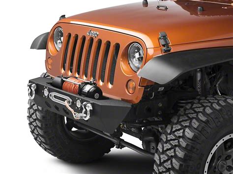 Redrock Jeep Wrangler Stubby Winch Front Bumper With Led Fog Lights