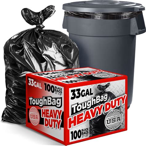 Toughbag 33 Gallon Trash Bags Heavy Duty 100 Count