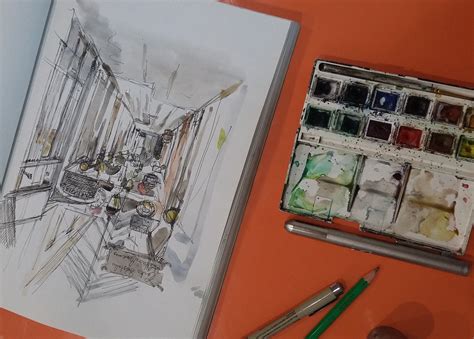 Cours de Croquis aquarellé en visio mardi 16h 17h Pauline Fraisse