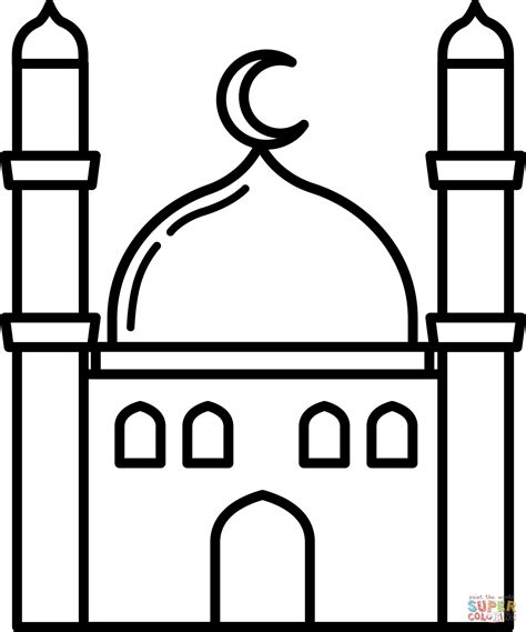 Mosque coloring page | Free Printable Coloring Pages