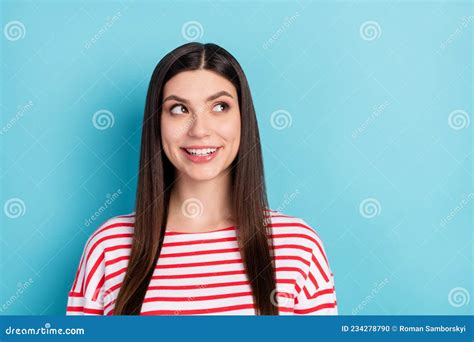 Portrait Of Attractive Curious Cheerful Smart Clever Girl Creating