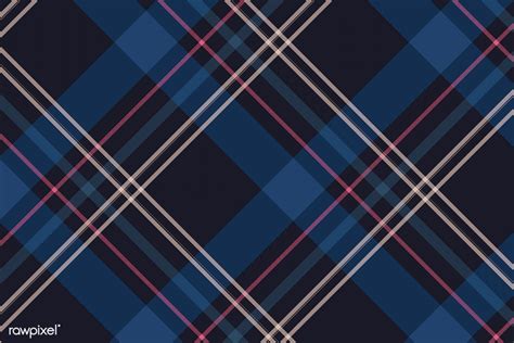 Navy Blue Tartan Seamless Pattern Background Vector Template Premium