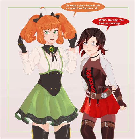 Ruby And Penny With Pigtails By Seshirukun On Deviantart