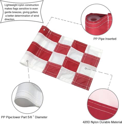 Checkered Golf Flags X Mini Putting Green Flags Pack Red White