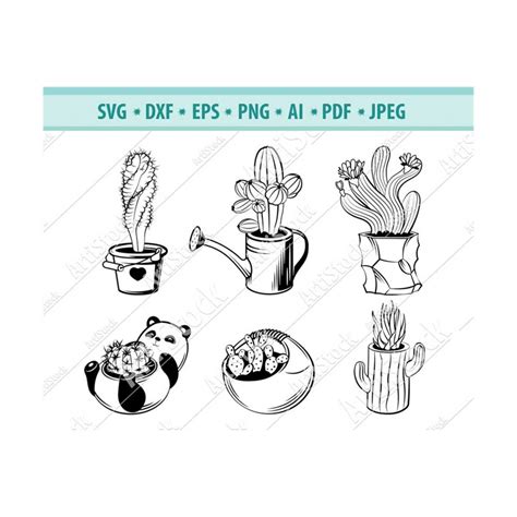 Cactus Svg Bundle Succulents Svg Cactus Clipart Tropic Pl Inspire