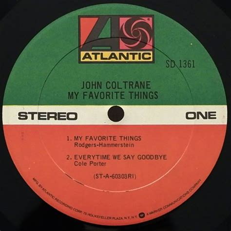 John Coltrane My Favorite Things Atlantic Stereo Lp