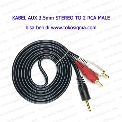 Jual KABEL AUX 3 5mm STEREO TO 2 RCA MALE Gold Plate Di Lapak Toko