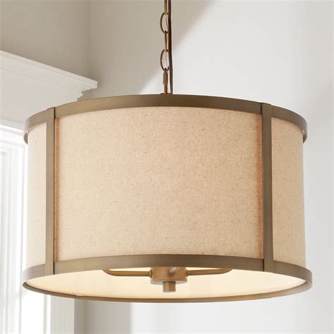 Brass Strapped Drum Pendant Drum Shade Chandelier Drum Pendant