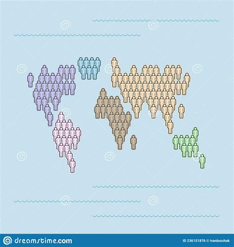 Carte Des Icônes Du Monde Silhouette Vectorielle Stylisée Population