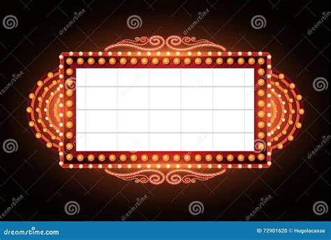 Brightly Theater Glowing Retro Cinema Neon Sign Stock Vector ...