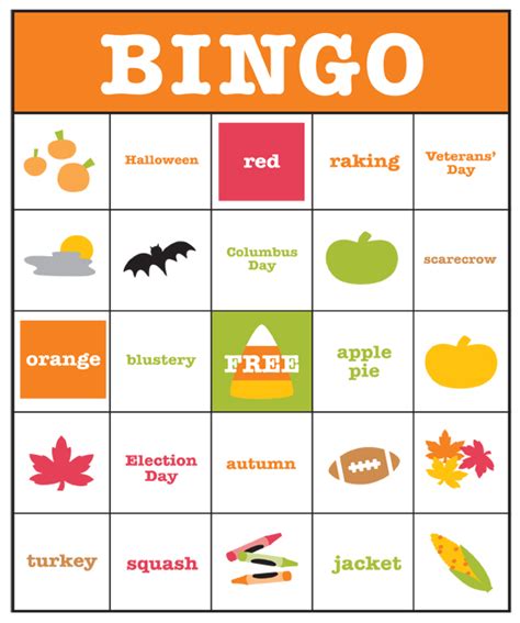 hotcakes: Fall Bingo Game