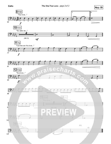 The One You Love Cello Sheet Music PDF Elevation Worship Chandler