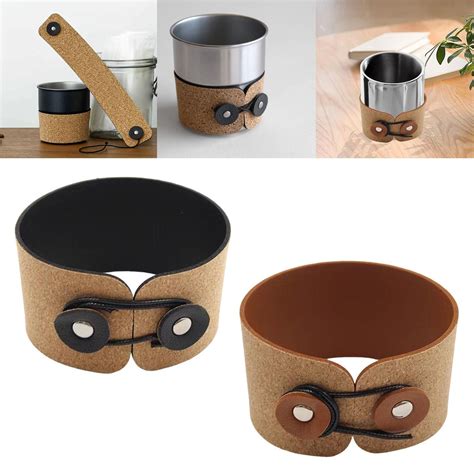 Pu Leather Drink Carrier Cup Protector Cover Heat Resistant For Trips