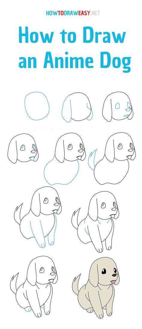 How to Draw an Anime Dog - How to Draw Easy