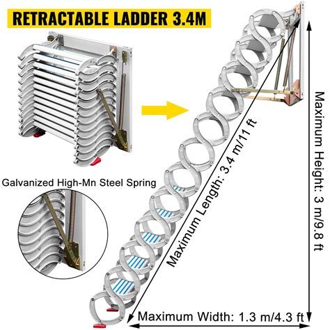 Vevor Attic Steps Pull Down Steps Attic Stairs Alloy Attic Access