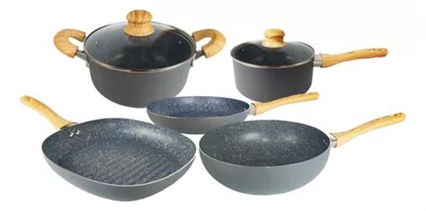 Set Olla Cacerola Sarten Wok Bifera 2mm Hudson Ceramica Bz3