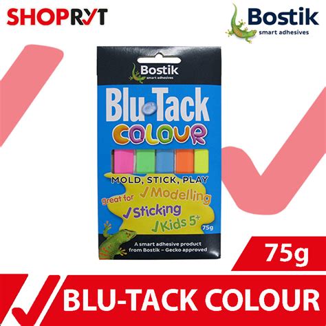 Bostik Blu Tack Colour Reusable Multi Purpose Adhesive 75g Ideal And