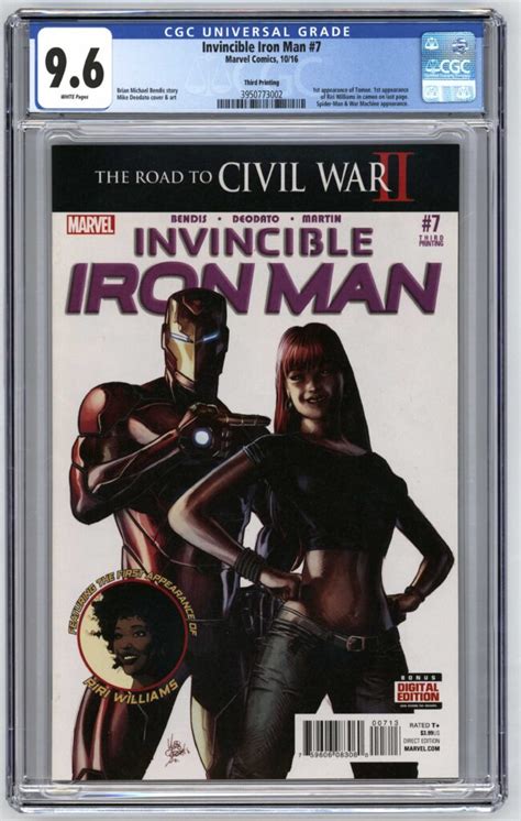 Invincible Iron Man 7 CGC 9 6 1st Appearance Of Riri Williams In Cameo