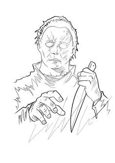 Micheal Myers Drawing Easy Lion Art Tattoo Tattoo Outline Drawing