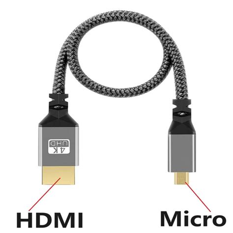 03m Nylon Braid Hd 4k 60hz Hd 1080p Micro To Hdmi Cáp Hdtv Tương