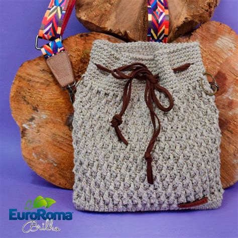 Receita Bolsa de Crochê Barbante Euroroma Brilho O artesão Marcelo