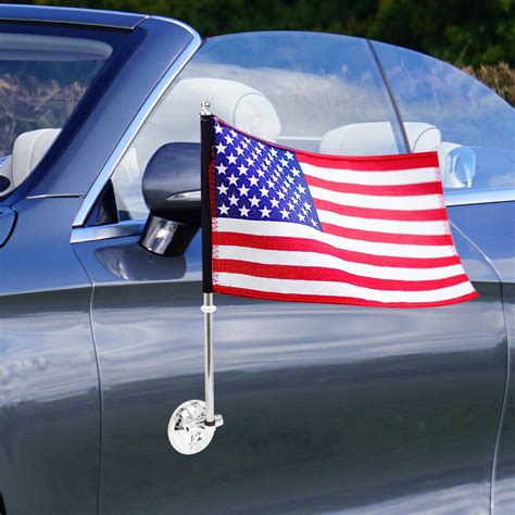 Small Flag Stand Base Car Window Flag Holder Metal Flag Poles For