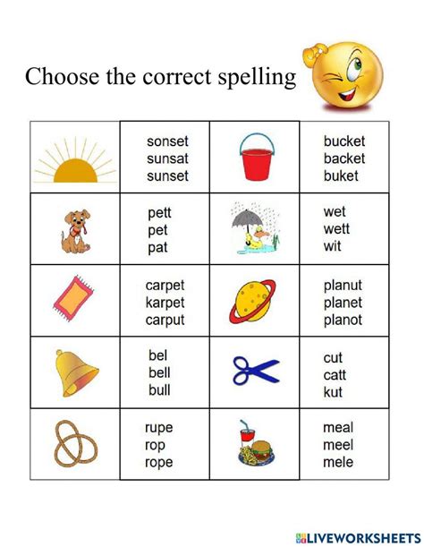 Spelling Online Exercise For Grade 1 Live Worksheets Worksheets Library