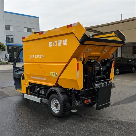 Three Wheel Rear Dump Pure Electric Garbage Truck In Industrial Parks