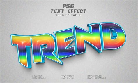 Tendencia De Efecto De Texto D Estilo De Texto Editable Completo