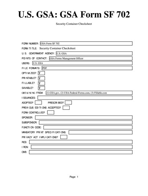 Fillable Online GSA GSA Form SF 702 Fax Email Print PdfFiller