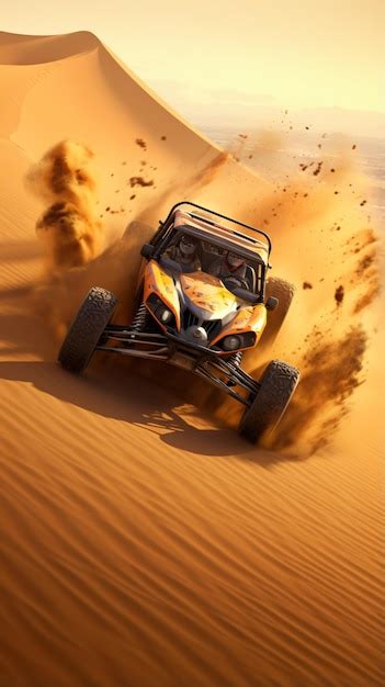 Premium Photo Desert Dune Buggy Navigating Through Sand Dunes