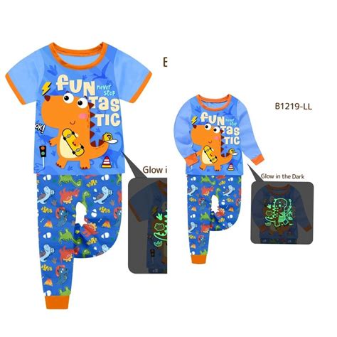 B Dino Glow In The Dark Sleepwear Baju Tidur Y Shopee