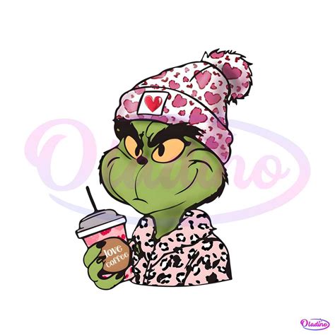 Free Cute Grinch Valentine Love Coffee Png Oladino