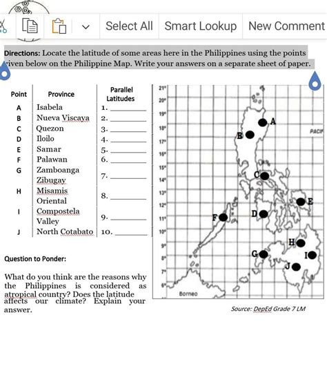 Directions Locate The Latitude Of Some Areas Here In The Philippines