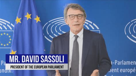 Mr David Sassoli President Of The European Parliament Youtube