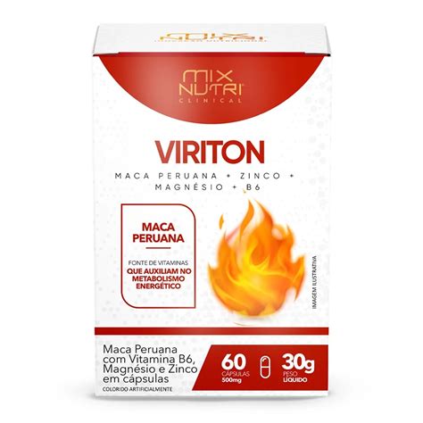 CLINICAL VIRITON 60 CAPS MACA PERUANA VITAMINAS E ZINCO Foco