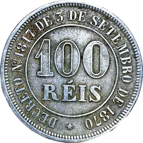 Moeda de 100 Réis do Período Imperial do Brasil 1885 NEP