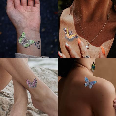 Uranian Calcoman As Temporales De Tatuaje De Mariposa Tatuajes