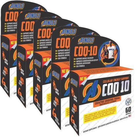 Kit 5x Coenzima Q10 Ubiquinol 200mg 60 Softgels Cada Arnold