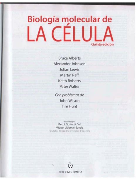 Biologia Molecular De La Celula Alberts 6 Edicion Pdf Descargar Compartir Celular