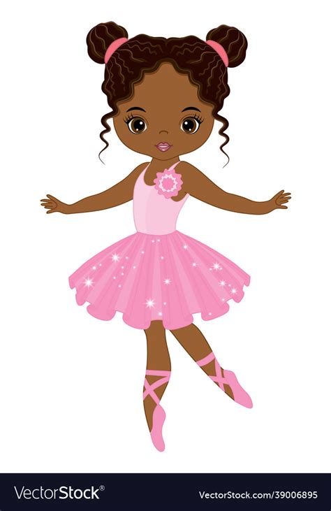 Beautiful African American Ballerina Dancing Vector Image