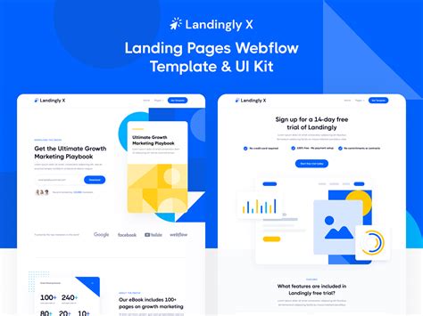 Landingly X Landing Pages Webflow Template Ui Kit On Behance