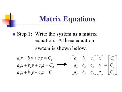 Matrices Using Matrices To Solve Systems Of Equations