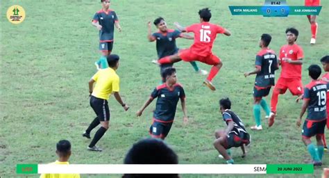 Ricuh Sepak Bola Porprov Jatim Kabupaten Jombang Versus Kota