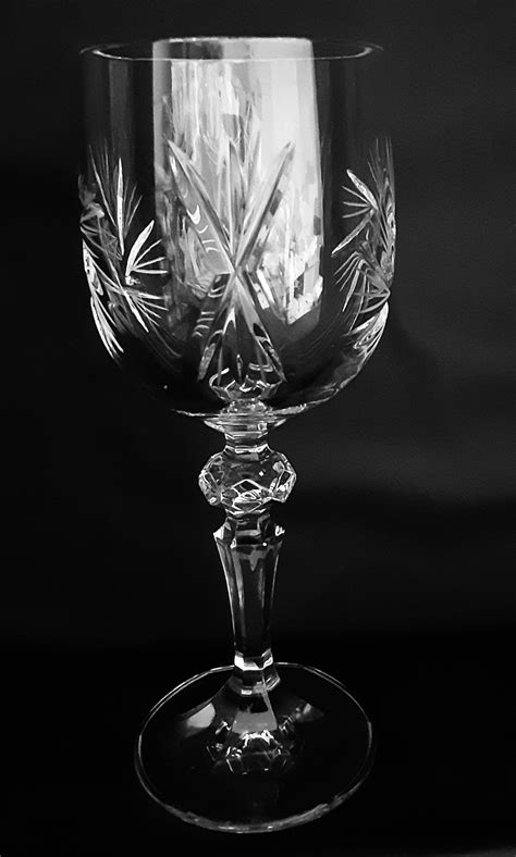 Pair Of Bohemia Crystal Pinwheel Wine Glass Glasses Etsy